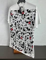 Disney Unisex White Mickey Mouse Printed T-Shirt Large Short Sleeve New With Tag