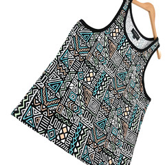 PacSun Men’s Y2K Aztec Cotton Sleeveless Wide Strap Pullover Tank Top Small