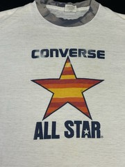 Vintage Converse All-Star Ringer T-Shirt Single Stitch Paper Thin Thrashed Sz L