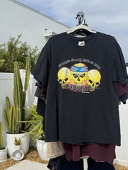 Rare Vintage 2001 Sturgis J&B Sales Stedman Hanes Large Harley triple skull