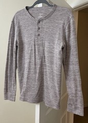 Sonoma Shirt Beige Henley Knit Pullover Casual Outdoors Long Sleeve Men’s Medium