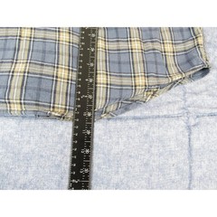 John Ashford Men’s T-Shirt Large Blue Tan Plaid 100% Cotton
