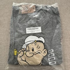 Popeye The Sailorman Tee Luv Gray Short Sleeve Tee Shirt T-Shirt Large