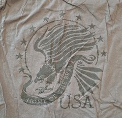 Pacific Home Of The Brave Eagle Graphic T-Shirt Men’s Size Medium Gray
