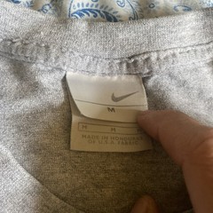 VINTAGE Nike Shirt Mens Medium Grey Front and Back Swoosh Logo Casual Sports Y2K