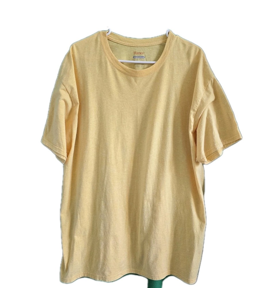 Men’s Hanes ComfortBlend T-Shrt (Heather Yellow, Size 2XL)