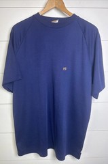 Vintage 70s HANG TEN Sz L Single Stitch Tee Shirt Large Dark Blue Surfer Skater