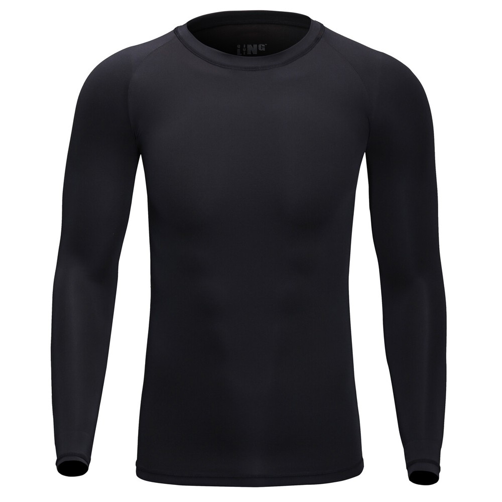 Men’s Sports Compression T Shirt Tight Fitness Gym Moisture Wicking Long Shirts