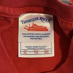 Vintage Tennessee River Shirt Men XL Red 90s Streetwear Workout USA Flag Gym Tee