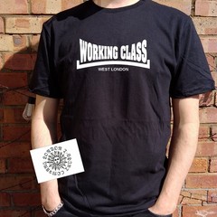 Working Class Logo T-Shirt – Customise The Town Name, Retro, Punk, Various Cols