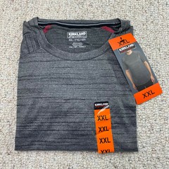 Kirkland Mens Active T Shirt sz XXL Gray Gym Workout Fitness Athleisure NEW