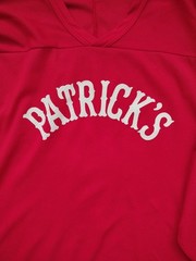 Mens XXL Vtg Red Hockey Jersey “Patrick’s” Canada Made Pit 29″ Length 35″ Stains
