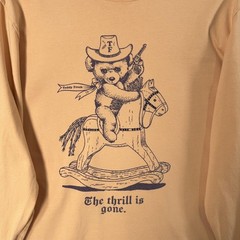 Teddy Fresh Shirt Mens Medium Cowboy Teddy Bear Thrill Is Gone Long Sleeve Tee