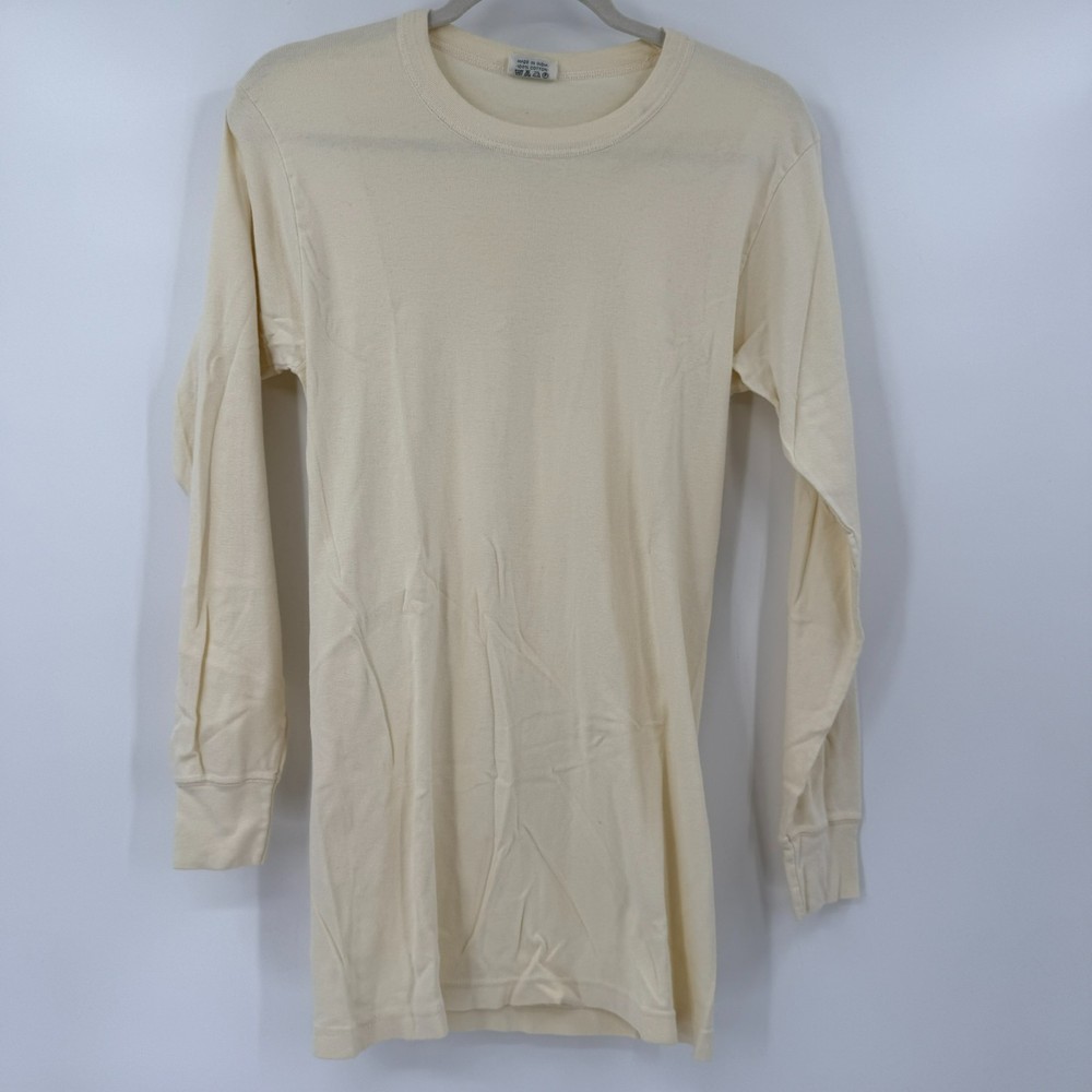 VTG Universal Thermal Shirt XL Cream Long Sleeve Heavyweight 100% Cotton USA