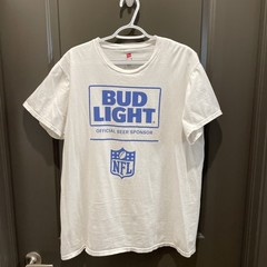 Bud Light Official Beer Sponsor Of The NFL Men’s White T-Shirt New Size Large