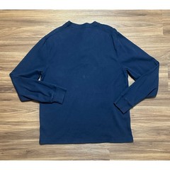 J Crew Oarsman Heritage Brushed Rib Knit Henley Base Layer Shirt Navy Sz XL