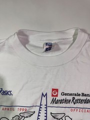 Vintage Asics Marathon Rotterdam 18th April 1999 White T-Shirt Mens Size Large