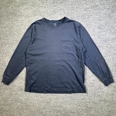 Lands’ End T-Shirt Men’s L Blue Cotton Casual Outdoor Summer Travel Pocket-Tee