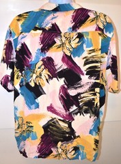 NO BOUNDARIES HAWAIIAN SHIRT CREAM CRAZY PATTERN SIZE 3XL