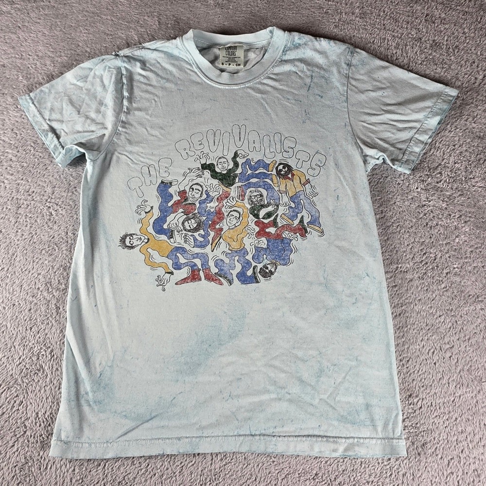 The Revivalists Band Graphic T-Shirt Mens Small Comfort Colors Blue Mineral Wash