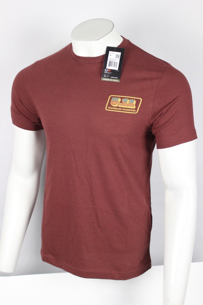 5.11 Tactical Men’s Freedom Forever Short Sleeve Tee Shirt S Small Spartan Red