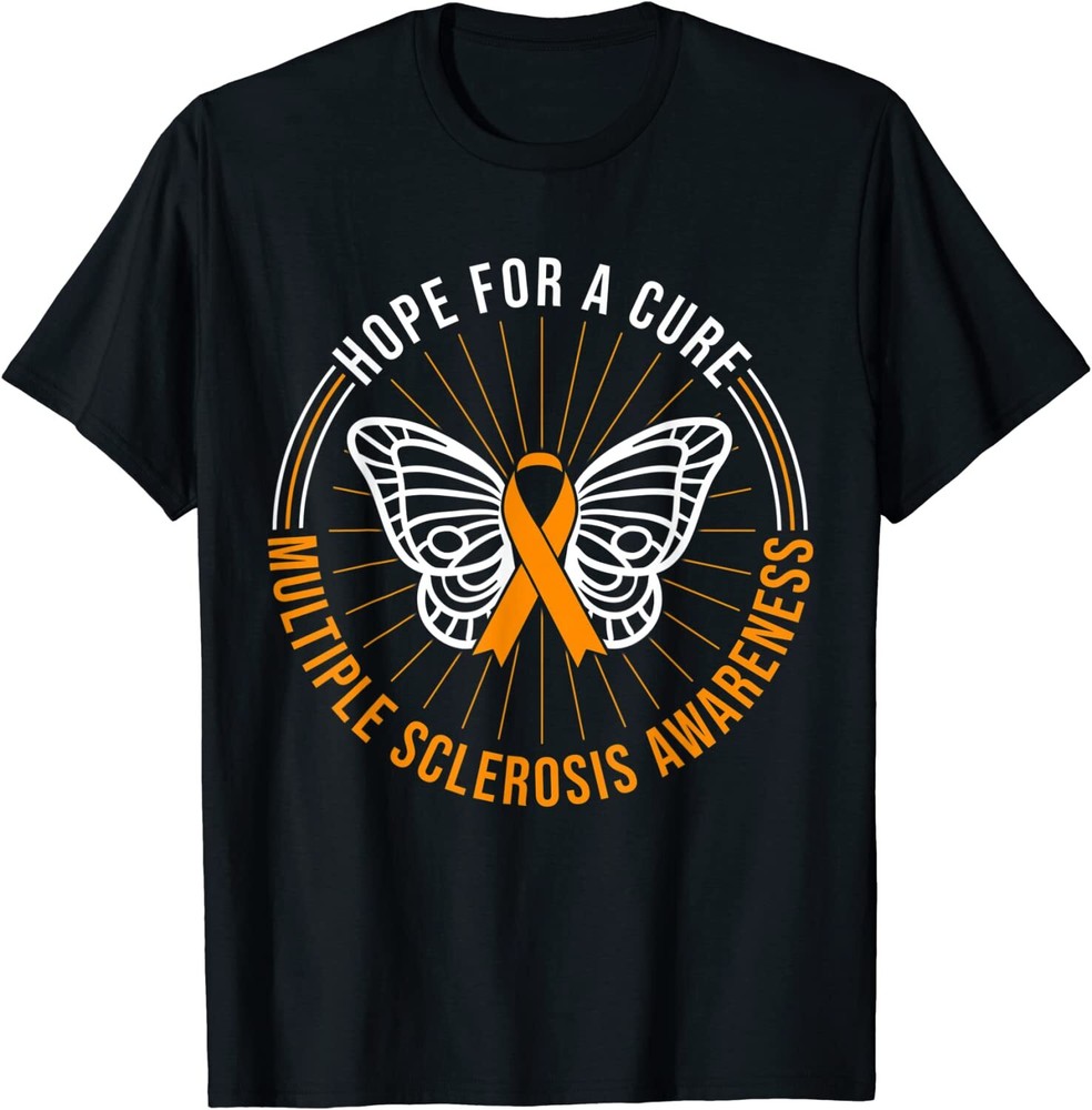 Ms Hope For A Cure Multiple Sclerosis Butterfly T-Shirt