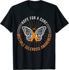 Ms Hope For A Cure Multiple Sclerosis Butterfly T-Shirt