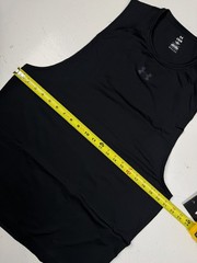 Under Armour UA Mens Large Rush Vent Seamless Black Fitted Tank Top 1383411 New