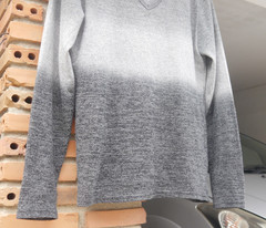 In The Attic Japan Gray Gredient V Neck Polyester T Shirt Sz JP/M , US/S