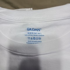 Gildan Tagless Lay Flat Collar Medium White T Shirts – 6