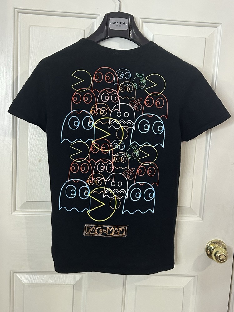 Pac-Man Bandai Namco Ent Inc. Black T-Shirt Size Small C-Life Group, LTD Neon