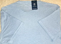 NEW LUCKY BRAND, MENS MEDIUM, LINEN-BLEND SHORT-SLEEVE POCKET🪩SHIRT-MSRP $44.50