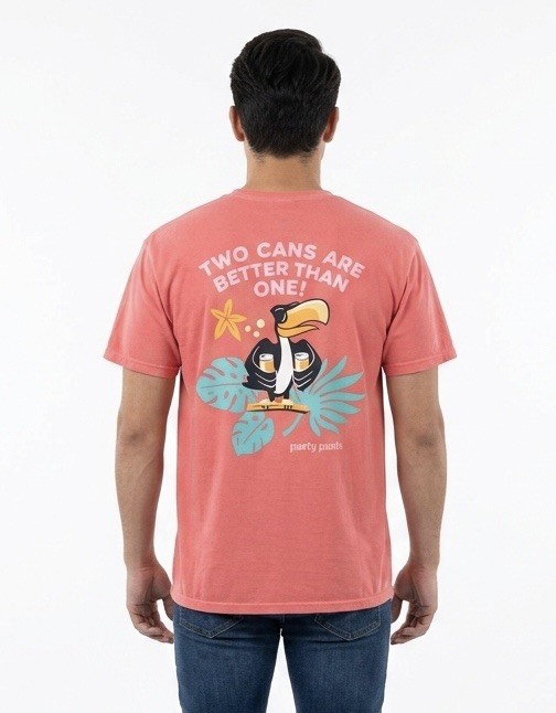 Party Pants Keg Stand Graphic T-shirt Size Large Two Cans Are Better Than One