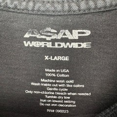 ASAP Worldwide Mens XL Black Graphic T-Shirt ASAP Mob Hip Hop Rap Tee USA Made