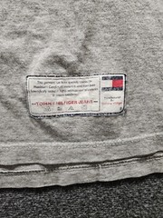 Vintage Tommy Hilfiger Jeans 85 90s Gray T-shirt USA Made Size L/XL Distressed