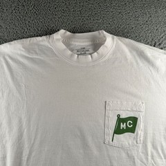 The Motoring Club Shirt Mens L Pocket VW Bus Graphic Back Print White Kindred