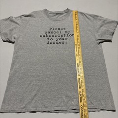 Vintage Y2K Text Graphic T-Shirt Cancel My Subscription Funny Gray XL