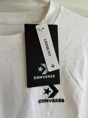 Converse White Long Sleeve Tee Shirt Logo New With Tags Mens Size Small
