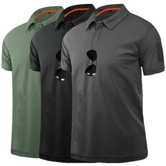 Mens Tactical Polo T-Shirt Quick Dry Combat Short Sleeve Work Team Casual Shirt