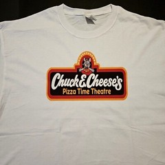 Free Same Day Shipping 1980’s Logo Chuck E. Cheese’s White Shirt New S-XL