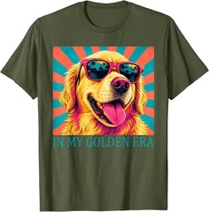 Funny in My Golden Retriever Era Cool Dog Mom Graphic T-Shirt