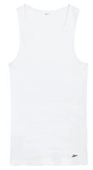 3 GENUINE REEBOK 4XL BIG & TALL 100% COTTON WHITE TANK TOP T SHIRTS UNDERSHIRTS