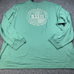5.11 Tactical Shirt Mens 3XL Green Graphic Print Long Sleeve Crew Neck NWT