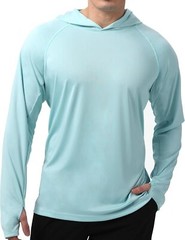 Men’s UPF 50+ Sun Hoodie Long Sleeve Fishing Shirt Lightweight Quick Dry