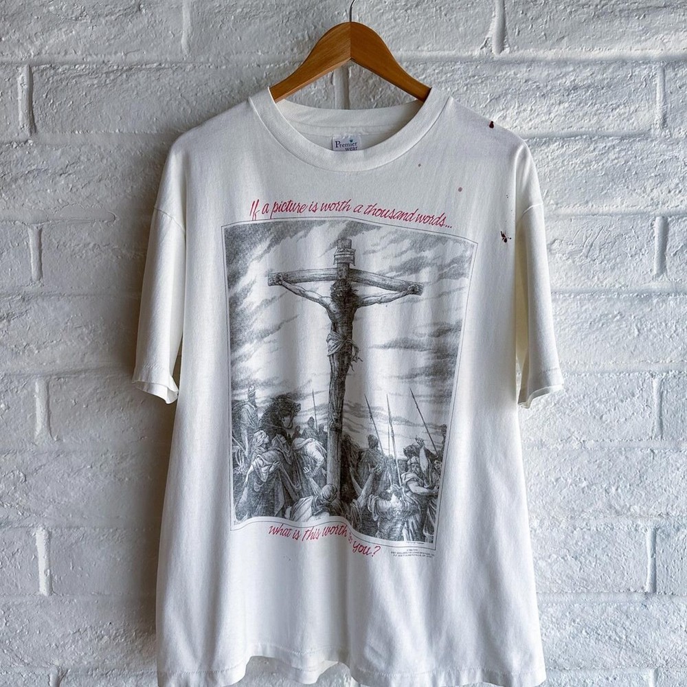 Vintage 90s Living Epistles Jesus Crucifixion Reprint Gildan T Shirt