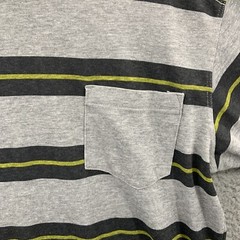 The North Face Shirt Mens Medium Gray Pocket Tee Black Yellow Stripes Pittsburgh
