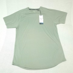 Kenneth Cole Tech SS Tee Shirt Sz L Seagrass Modal Blend Stretch Soft Curved Hem
