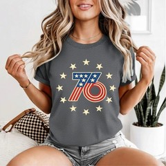 50th Birthday 1976 USA Bicentennial Groovy Retro Number 76 T-Shirt