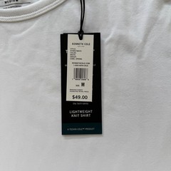 Kenneth Cole Men’s Lightweight Knit T Shirt Stretch Breathable Soft Cotton White