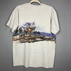 VTG 90s San Segal California Redwoods Native American Horse Nature T-shirt L USA